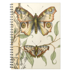 Tandem Butterflies over Grönt Löv Anteckningsbok