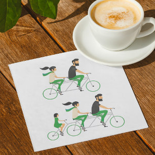 Tandem Cyclists Pappersservett
