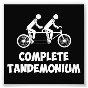 Tandem cykel färdiga Tandemonium Fototryck
