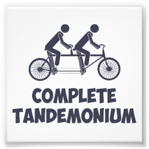 Tandem cykel färdiga Tandemonium Fototryck