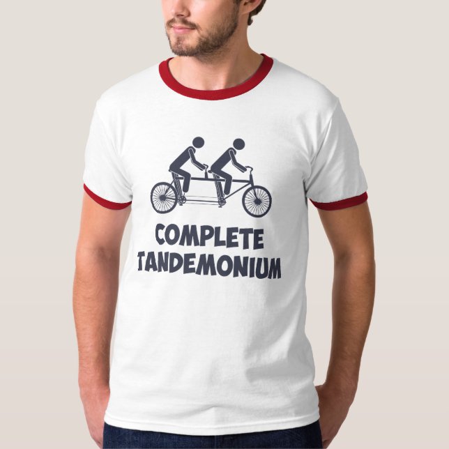 Tandem cykel färdiga Tandemonium Tee Shirt (Framsida)