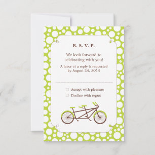 Tandem cykel (gröna prickar) RSVP OSA Kort