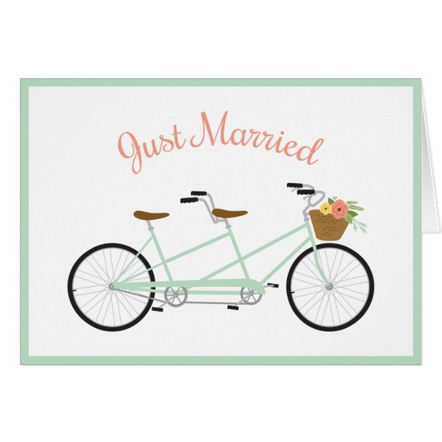 Tandem cykel hälsningskort (Framsidan Horizontal)