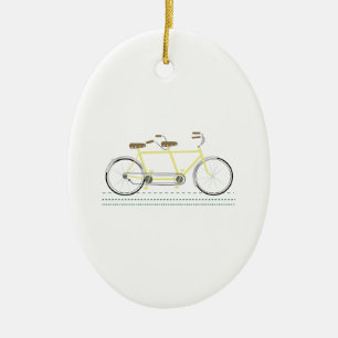 Tandem cykel julgransprydnad keramik