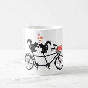 tandem cykel med ekorrar kaffemugg