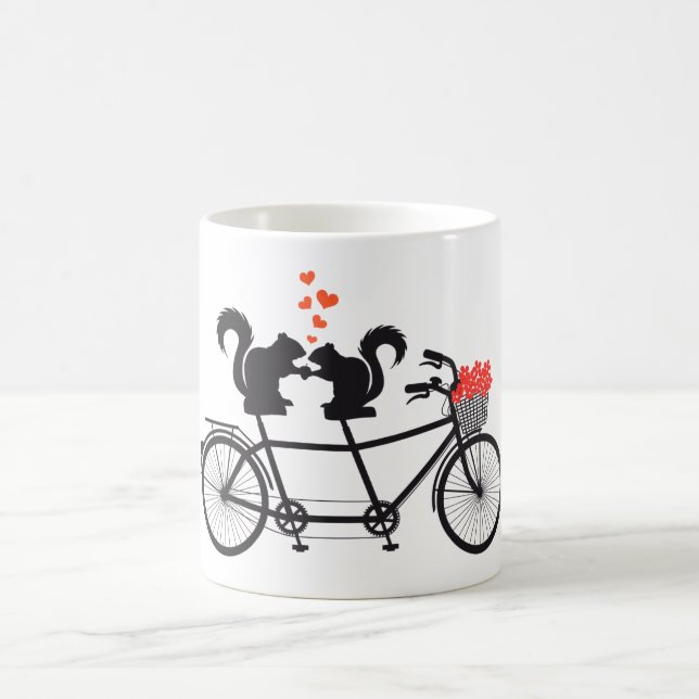 tandem cykel med ekorrar kaffemugg (Center)