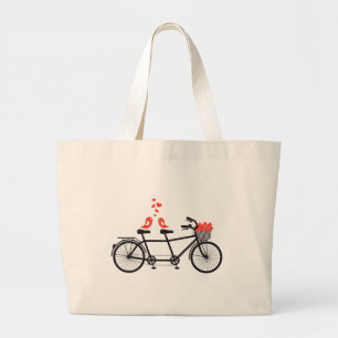tandem cykel med gullig love birds jumbo tygkasse
