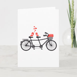 tandem cykel med gullig love birds kort