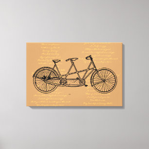 Tandem-cykel med text i "Daisy Bell" Canvastryck