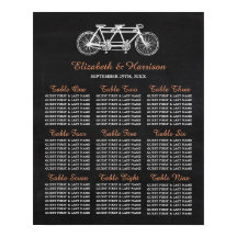 Tandem-cykel på sätesschemat Bröllop i schalkboard