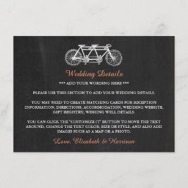 Tandem-cykel vid Bröllop-kalkbrädesinfogning Tilläggskort