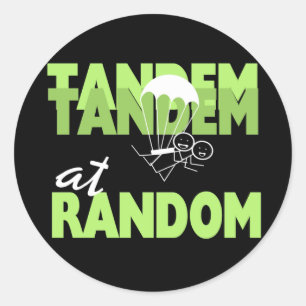 Tandem i Random Runt Klistermärke