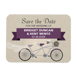 Tandem Plum Bicycle Spara datum Magnet