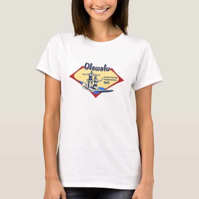 Tandem Surfing Hawaiian Gals T-shirts (Framsida)