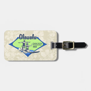 Tandem Surfing Hawaiian Surfboard Luggage Tags Bagagebricka