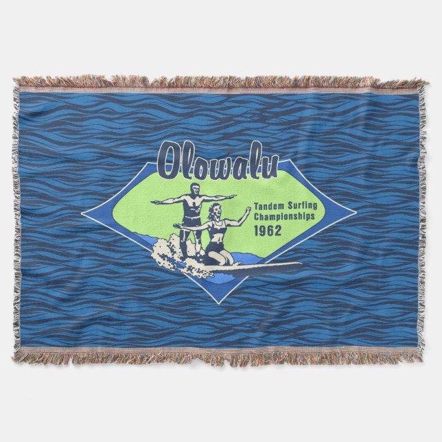 Tandem Surfing Hawaiian Vintage Surfa Design Filt (Framsidan)
