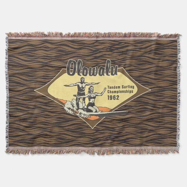 Tandem Surfing Hawaiian Vintage Surfa Design Filt (Framsidan)