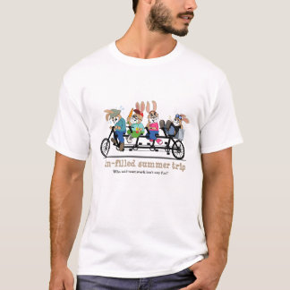 Tandem T-tröja för kaniner för cykelsommarresa T-shirt
