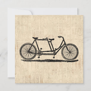Tandemcykel Tvåpersoners cykel Antik cykel Kort