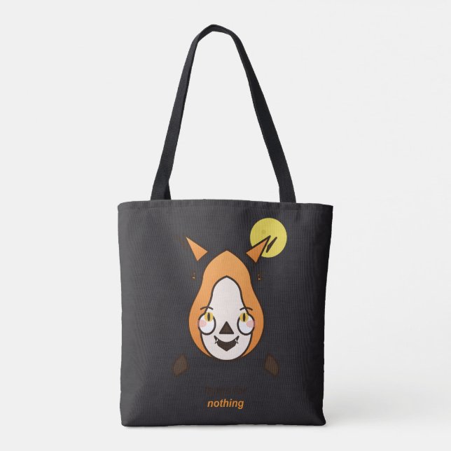 Tänder för ingenting Söt Rävvampyr Halloween Puns Tygkasse (Baksida)