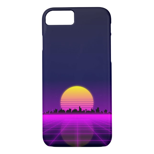 Tänder glödande neon för Retro 80-talsynthwave Case-Mate iPhone Skal (Baksida)