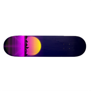 Tänder glödande neon för Retro 80-talsynthwave Mini Skateboard Bräda 18,5 Cm