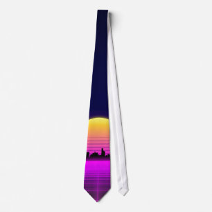 Tänder glödande neon för Retro 80-talsynthwave Slips