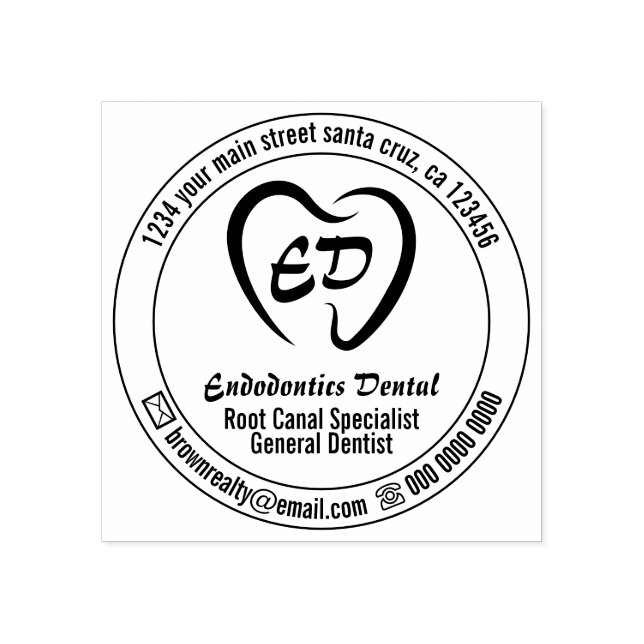 Tänder Heart Tandklinik Varumärkesidentitet Stämpel (Tryck)