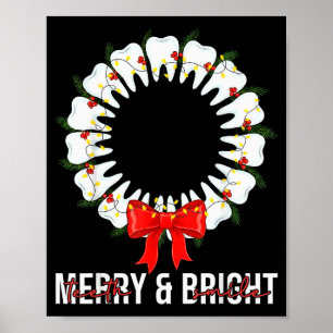 Tänder Leende Var Glad Och Ljus Tandläkare Jul Poster