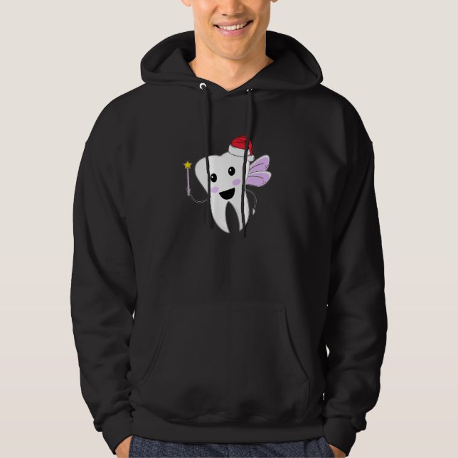 Tandfén julkostym tandläkarassistent tänder hoodie (Framsida)