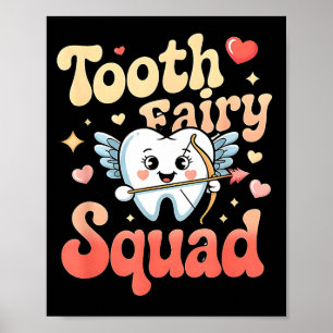 Tandféns Besättning Söt Tuggummi Tand Retro Tandlä Poster
