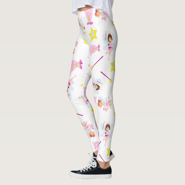 Tandféns fina magiska trollstav Vita tänder Leggings (Vänster)