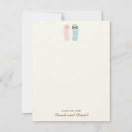 Tandflipflops strandbröllop platta tackkort inbjudningar