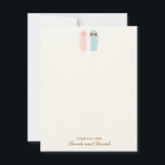 Tandflipflops Strandbröllop Platta Tacksamhetskort Inbjudningar<br><div class="desc">Anpassade tacksamhetskort perfekta för ett strand- eller sommartemat bröllop,  brudvisning,  möhippa,  etc</div>