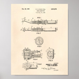 Tandhandtag 1961 Patent Art Old Peper Poster