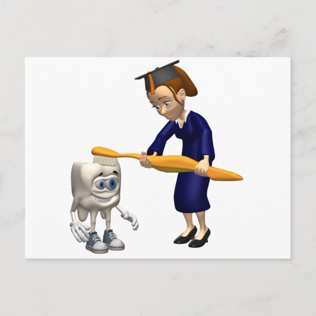 Tandhygien eller gåvor från tandläkare Studenten Meddelande Vykort (Framsida)