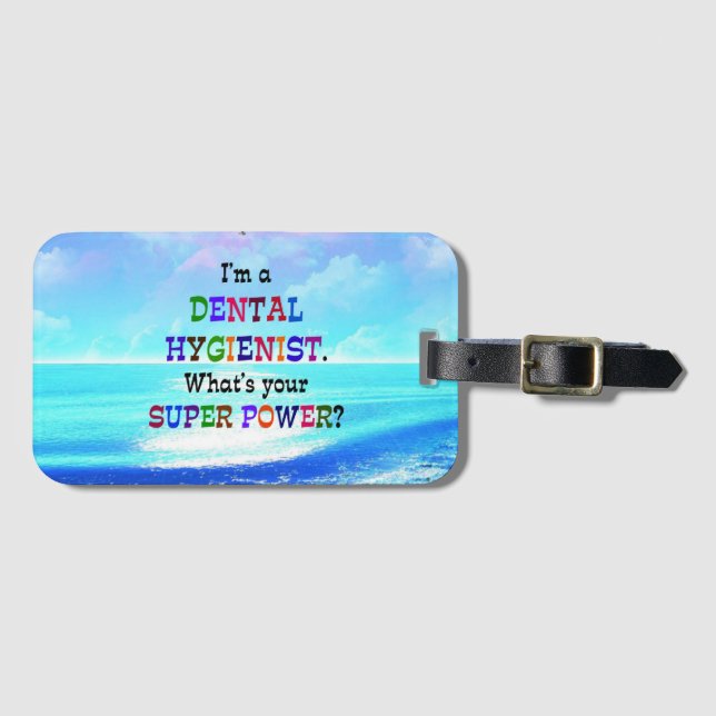 Tandhygienist, färgstark design bagagebricka (Framsida horisontal)