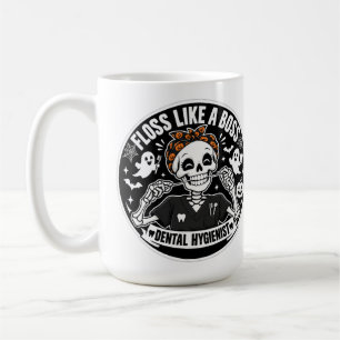 Tandhygienist Halloween-skelett Kaffemugg
