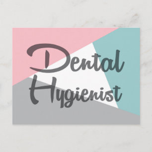 Tandhygienist - Retro tandläkare Rosa Mint Grå Vykort
