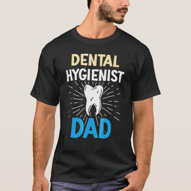 Tandhygienisten Pappa Team Hygiene Dentist Clinist T Shirt (Framsida)
