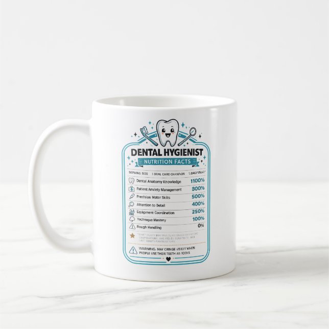 Tandhygienistpresent för tandläkarassistent kaffemugg (Vänster)