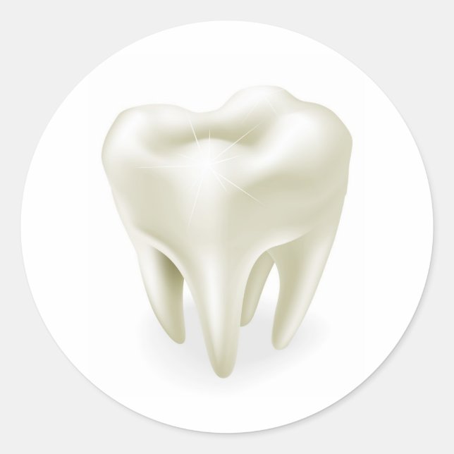 Tandillustration Runt Klistermärke (Framsida)