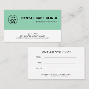 Tandklinik Tandläkare Logotyp Professionell Mjuk G Tidsbeställning Kort