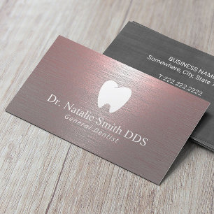 Tandkontoret i Dentst Modern Brushed Ro Guld Visitkort