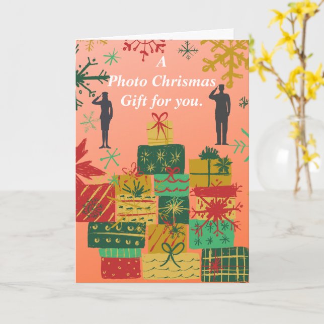 Tandkort för militärer, 5" x 7" vikt gratulationsk kort (Gul blomma)