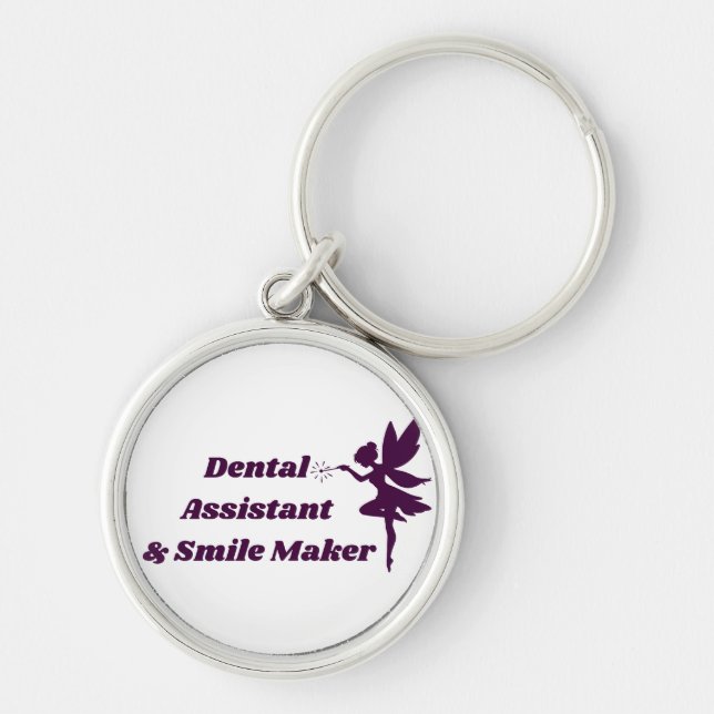 Tandläkarassistent & Smile Maker Ängla Nyckelring (Framsidan)