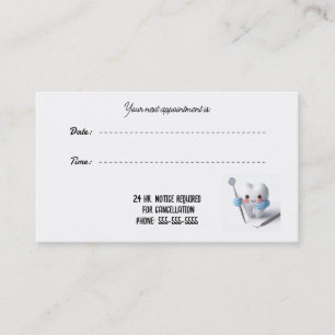 Tandläkarbokningskort med Whimsy Office-kort Tidsbeställning Kort