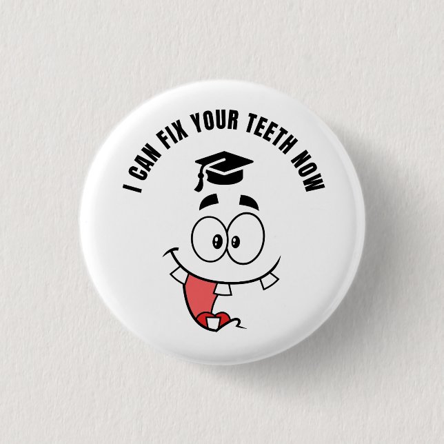 TANDLÄKARE ROLIG EXAMENS Button Knapp (Framsida)