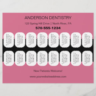 Tandläkare, tandläkartröja med tjuvtandremsor reklamblad