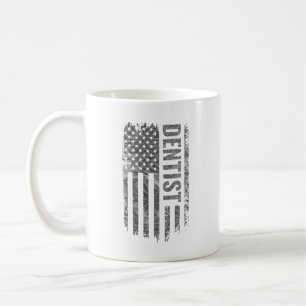 Tandläkare USA Flagga Distressed design Mugg